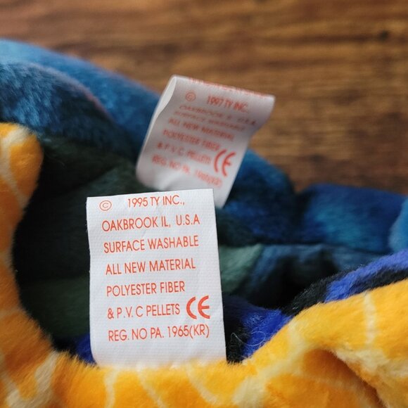 Ty Beanie Babies Rainbow Smoochy Frog Scaley The Lizard PVC Pellets Vintage NWT - Picture 9 of 10